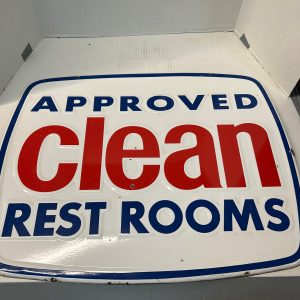 Approved-clean-rest-rooms-porcelain-single-sided-embossed