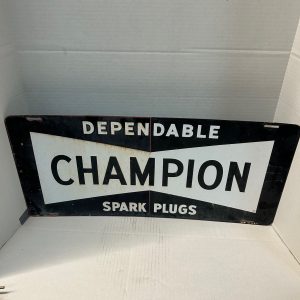 Champion-spark-plug-horizontal-metal-sign-double-sided