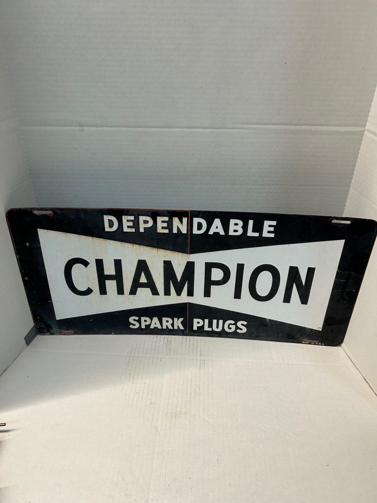Champion-spark-plug-horizontal-metal-sign-double-sided