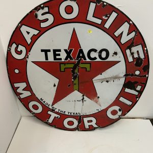 1930s Texaco Gasoline Motor Oil Porcelain Vintage Sign