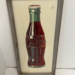1941 Coca-Cola Bottle Cut Out Sign on White Background