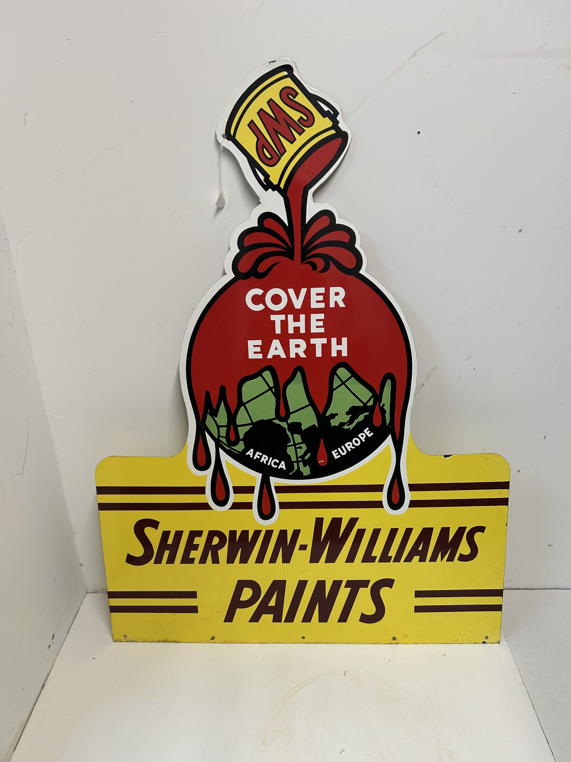 Sherwin-Williams Paints Vintage Sign "Cover the Earth" cut out - Image 2