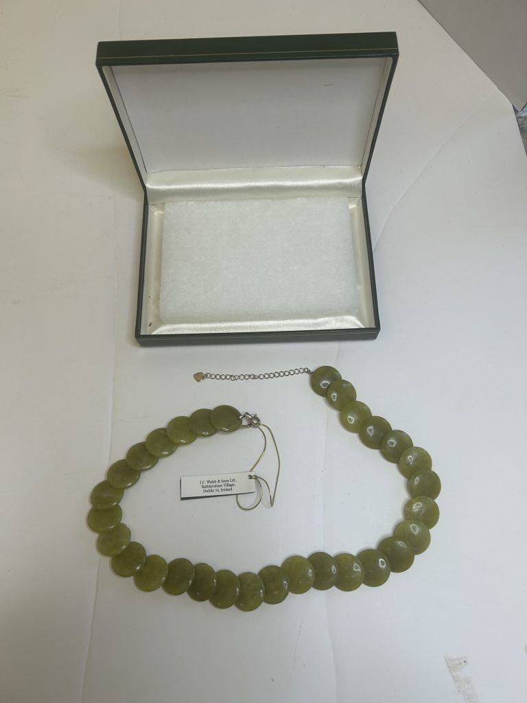 NEW J.C. Walsh & Sons 21" Connemara Irish Green Marble Round Necklace - Ireland for sale