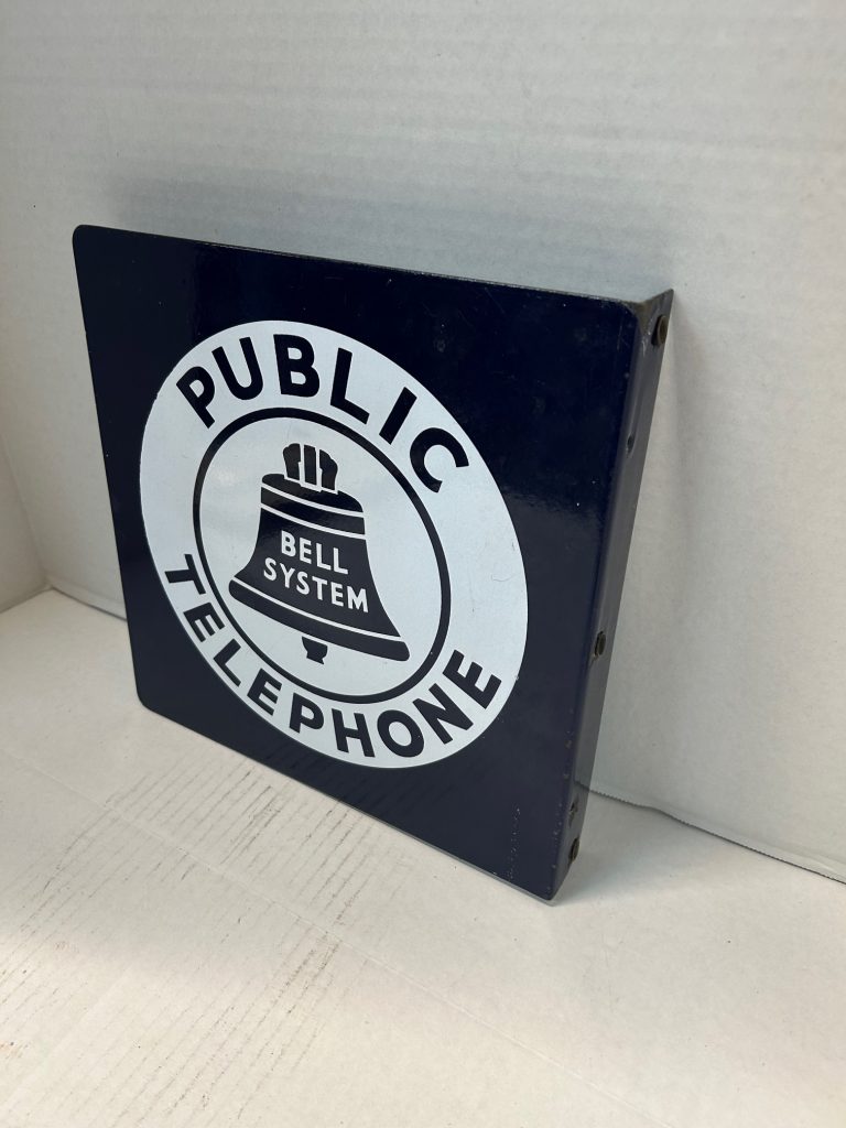 Porcelain-southwestern-Belle-flange-sign-1940s-50s-double-sided